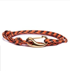 UNiSEX Orange Black Rope Wrap Around Bracelet NWT.